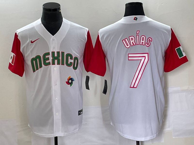 Men 2023 World Cub Mexico #7 Urias White white Nike MLB Jersey29->more jerseys->MLB Jersey